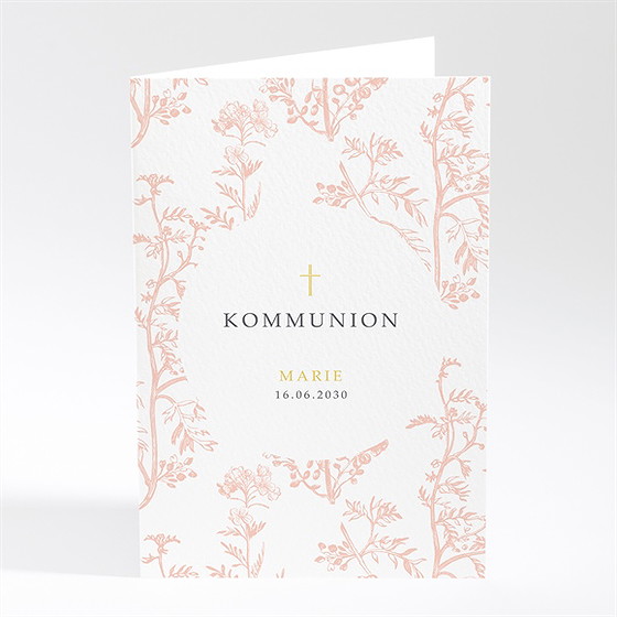 Menükarte Kommunion Pflanzendrucke