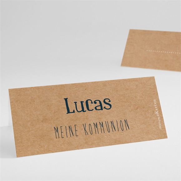 Tischkarte Kommunion Kraftpapierillustration ref.N440853