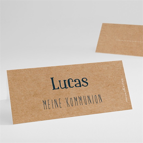 Tischkarte Kommunion kraftpapierillustration