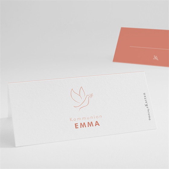 Tischkarte Kommunion taube