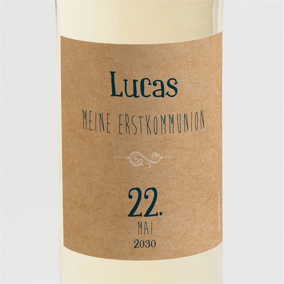 Flaschenetikett Kommunion Kraftpapierillustration ref.N3001838