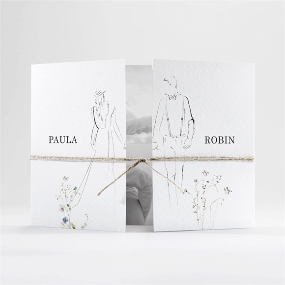 Hochzeitseinladung Zu zweit - Doppelklapp ref.N70192