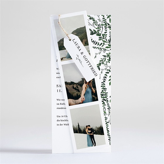 Hochzeitseinladung Waldrand - Dreiteilig