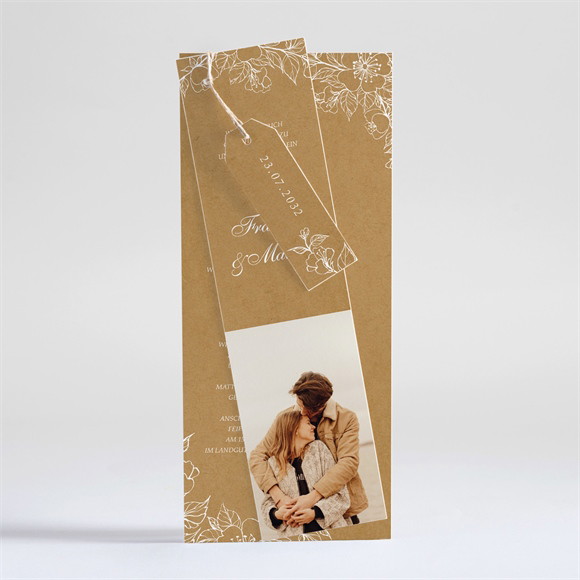 Hochzeitseinladung Weiße Blüten - Dreiteilig ref.N93136