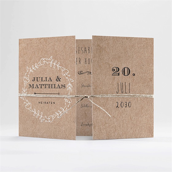 Hochzeitseinladung zurück zur natur - doppelklapp