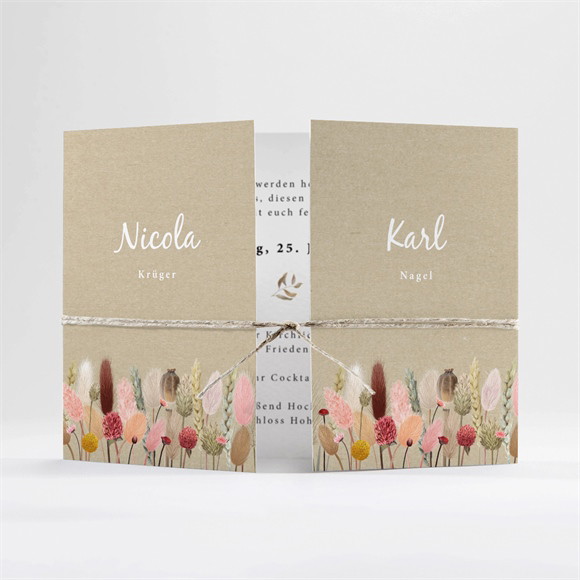 Hochzeitseinladung Feldblumenstrauß - Doppelklapp ref.N701114