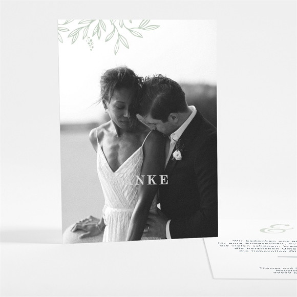 Dankeskarte Hochzeit Silberne Skizze - Silber ref.N28118