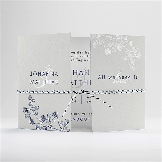 Hochzeitseinladung Blühender Zweig - Doppelklapp