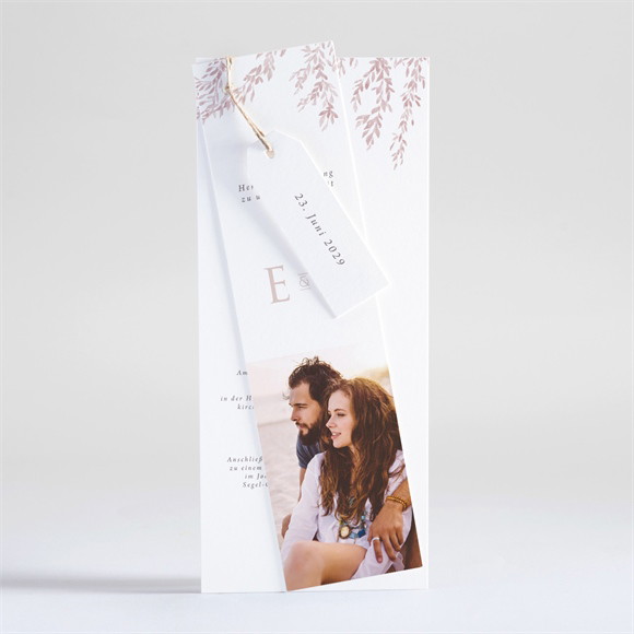 Hochzeitseinladung Goldene Weide - Dreiteilig ref.N93144