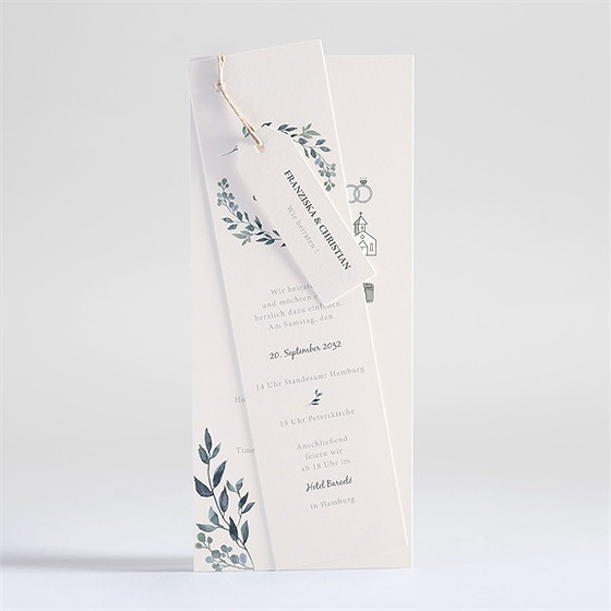 Hochzeitseinladung Schöner Glanz - Dreiteilig