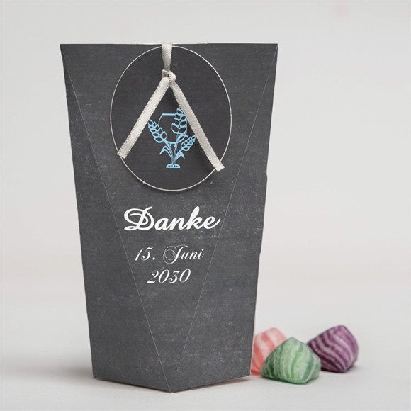 Geschenkbox Kommunion Weizenähren blau - Schachtel ref.N520113