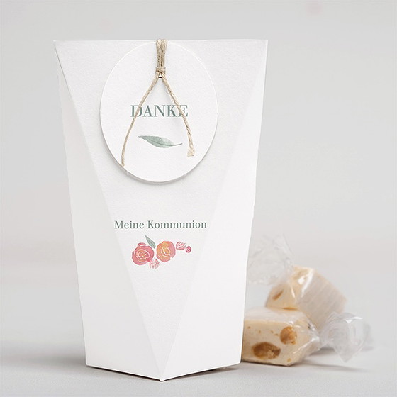 Geschenkbox Kommunion Aquarellkranz - Schachtel