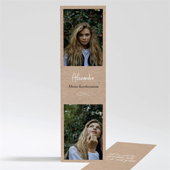 Andenken Konfirmation Ichtus auf Kraftpapier ref.N201313