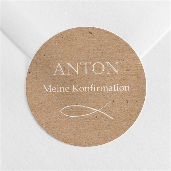 Aufkleber Konfirmation Fotocollage Kraftpapier ref.N3601285