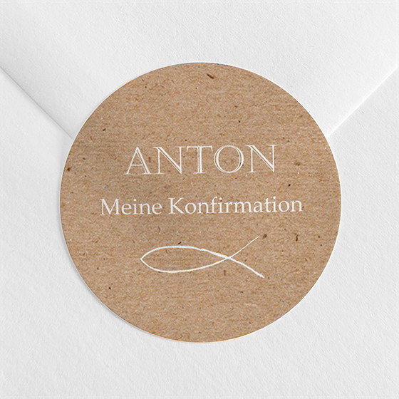 Aufkleber Konfirmation fotocollage kraftpapier