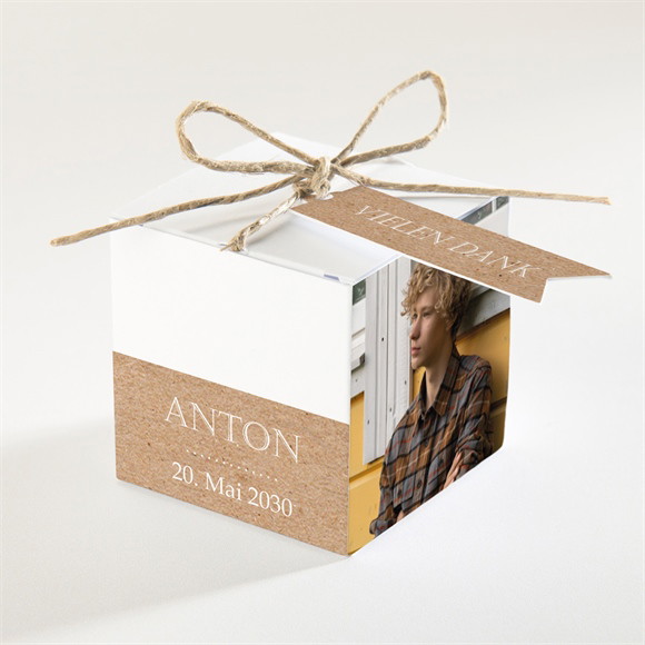 Geschenkbox Konfirmation Fotocollage Kraftpapier ref.N340582