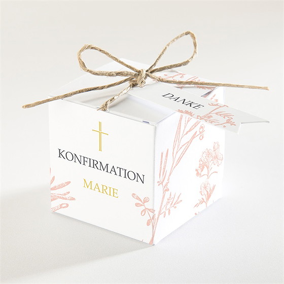Geschenkbox Konfirmation Zarte Pflanzenmalerei