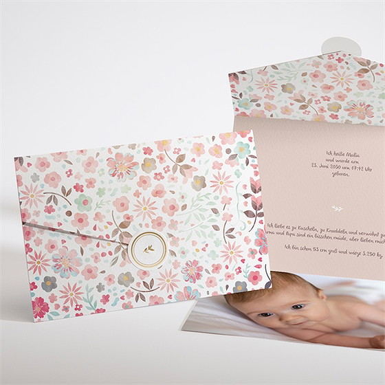 Geburtskarte Blumig Frisch - Umschlag