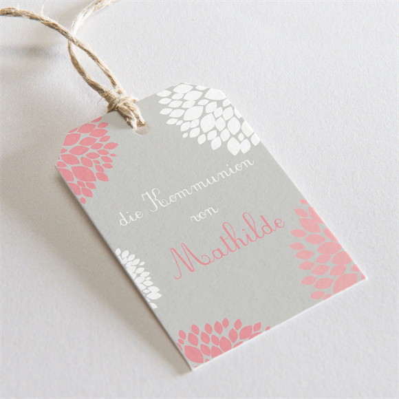 Geschenkanhänger Kommunion Taube mit Blumen ref.N291270