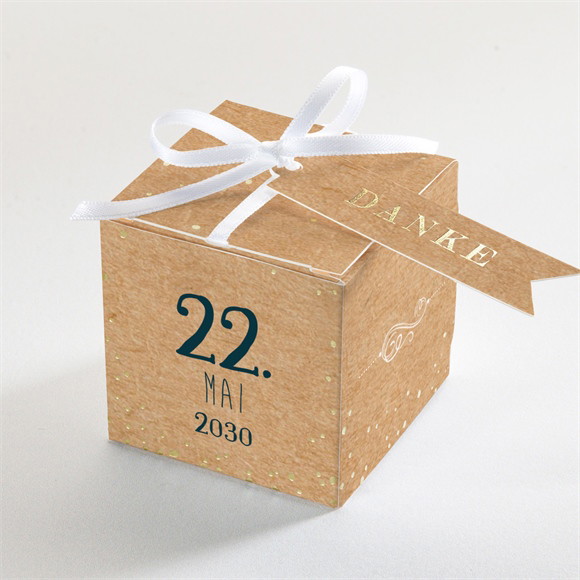 Geschenkbox Kommunion Kraftpapierillustration - Gold ref.N340566