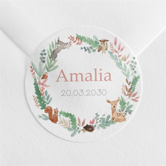 Sticker Geburt Tanz der Waldtiere ref.N360534