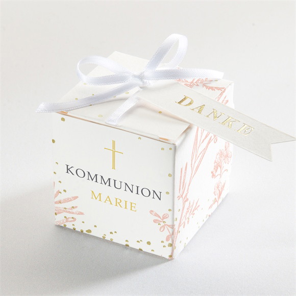 Geschenkbox Kommunion Pflanzendrucke - Gold ref.N340543