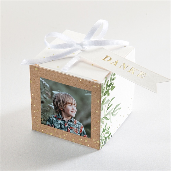 Geschenkbox Kommunion Pflanzenillustration - Gold ref.N340549