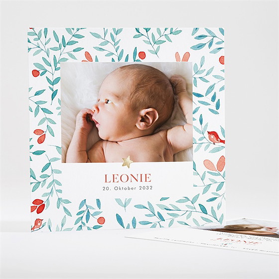 Geburtskarte Klatschmohn - Gold