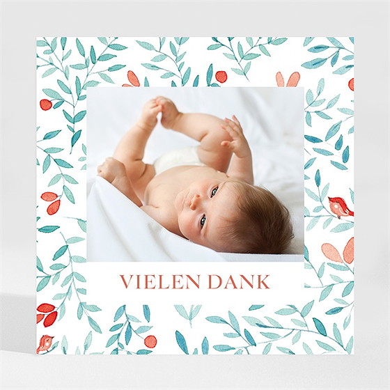 Dankeskarte Geburt klatschmohn - magnet