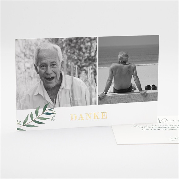 Trauerdanksagung Erinnerung - Gold ref.N17136