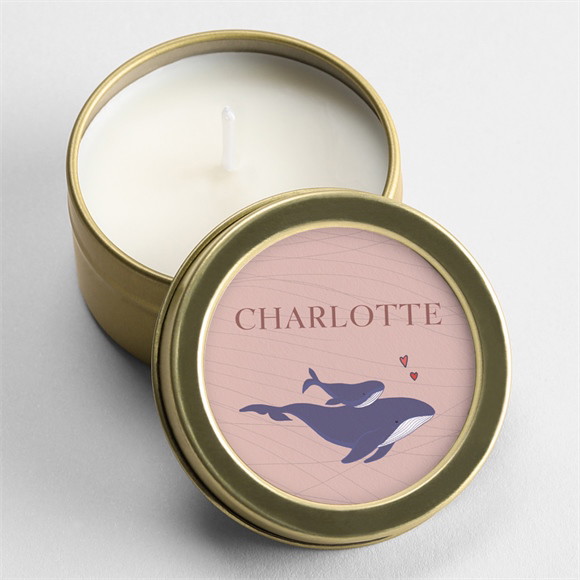 Kerze Geburt Kleine Walfischfamilie ref.N360909