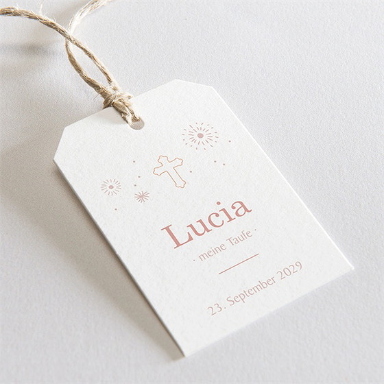 Geschenkanhänger Taufe Taubenflug