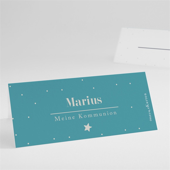 Tischkarte Kommunion Silberner Stern ref.N440854
