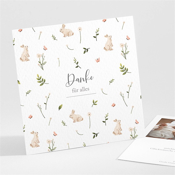 Dankeskarte Geburt Häschen
