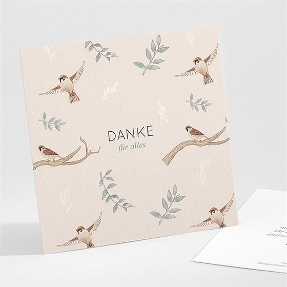 Dankeskarte Geburt Vogelgesang