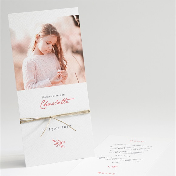 Menükarte Kommunion Kupferblätterranke ref.N221212