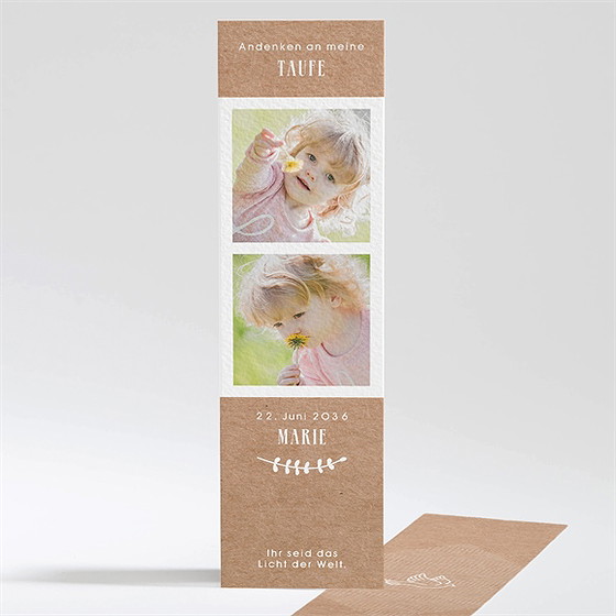 Andenken Taufe Foto Auf Kraftpapier