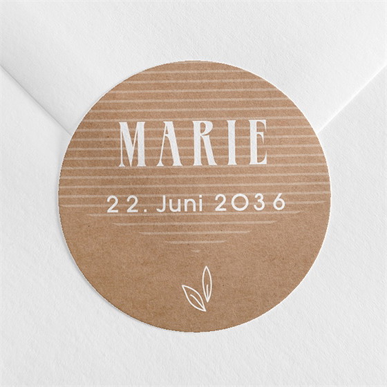 Aufkleber Taufe foto auf kraftpapier