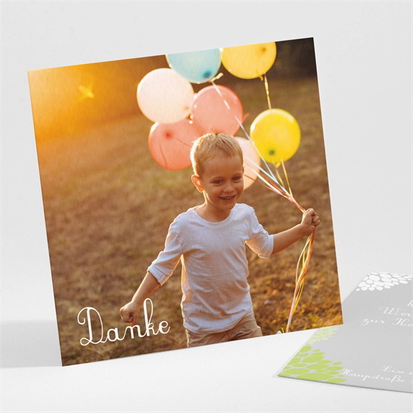 Dankeskarte Kommunion Blumen mit Tauben ref.N301396