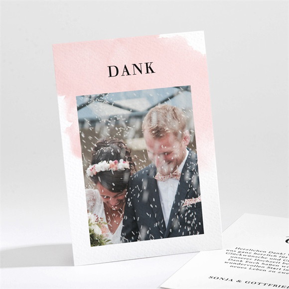 Dankeskarte Hochzeit Schwarz und Pastell ref.N211288