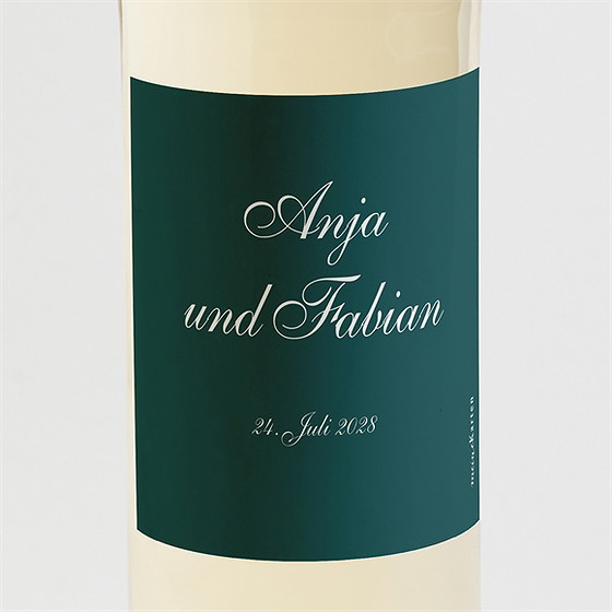 Flaschenetikett Hochzeit Klassisches Monogramm