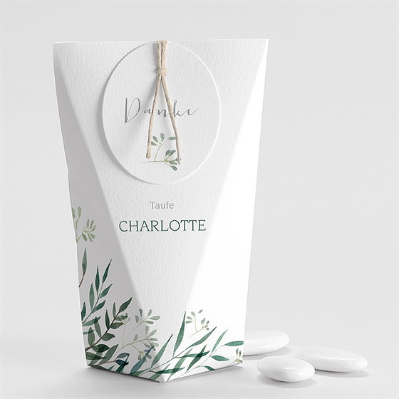 Geschenkbox Taufe pflanzenschmuck - schachtel