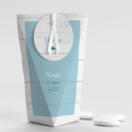 Geschenkbox Taufe blaue schleife - schachtel