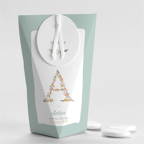 Geschenkbox Taufe Blumenalphabet Junge 2 ref.N520196