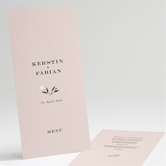 Menükarte Hochzeit In Pink und Weiß ref.N221142