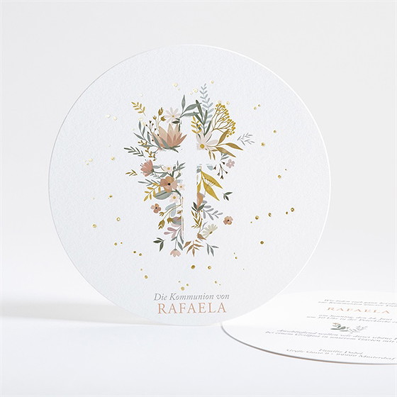 Einladung Kommunion starker glaube - gold