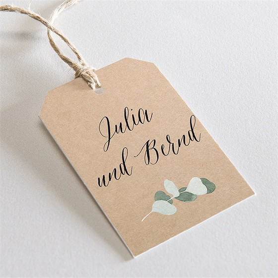 Geschenkanhänger Hochzeit Eukalyptus Rustikal