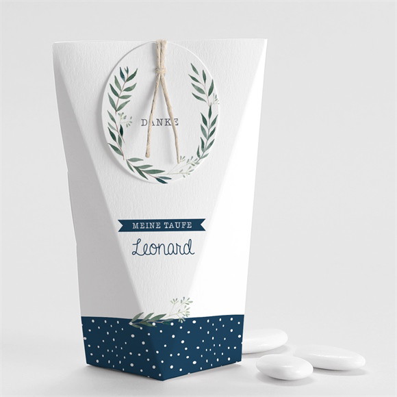 Geschenkbox Taufe Pünktchen blau - Schachtel ref.N520209