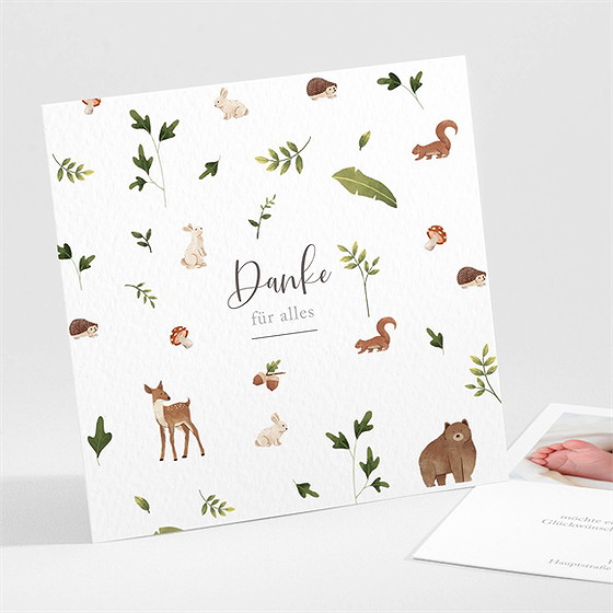 Dankeskarte Geburt Fröhliche Gefährten