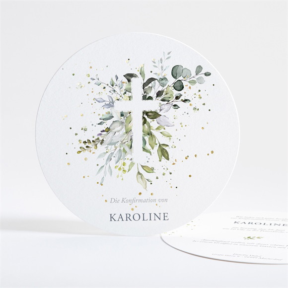 Einladung Konfirmation Atemzug - Gold ref.N321243